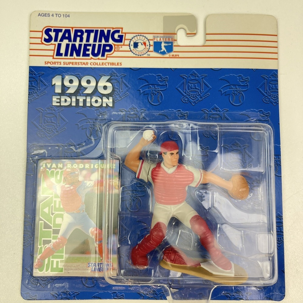 Starting Lineup 1996 Ivan Rodriguez Texas Rangers Action Figure Card